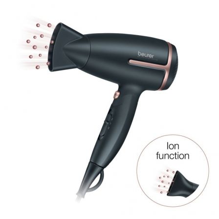 Beurer HC-25 Secador de Viaje Iónico Plegable Negro